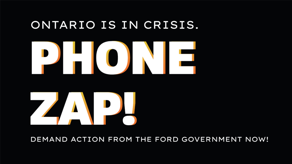 Ontario in crisis phone zap!