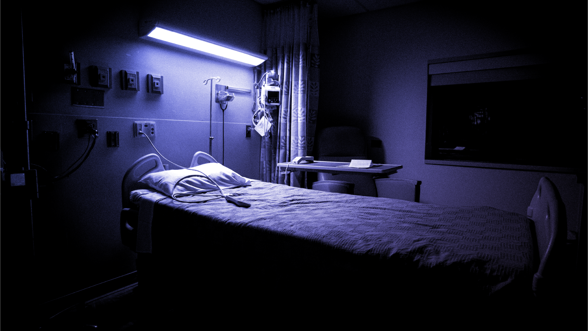 A photo of a hospital bed.